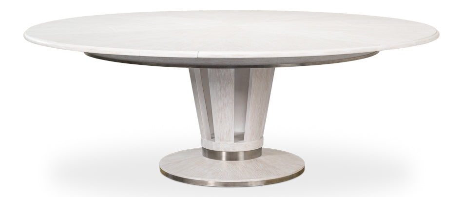 American Home Furniture | Sarreid - Soho Jupe Dining Table - Whitewash White 