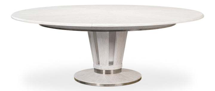 American Home Furniture | Sarreid - Soho Jupe Dining Table - Whitewash White 