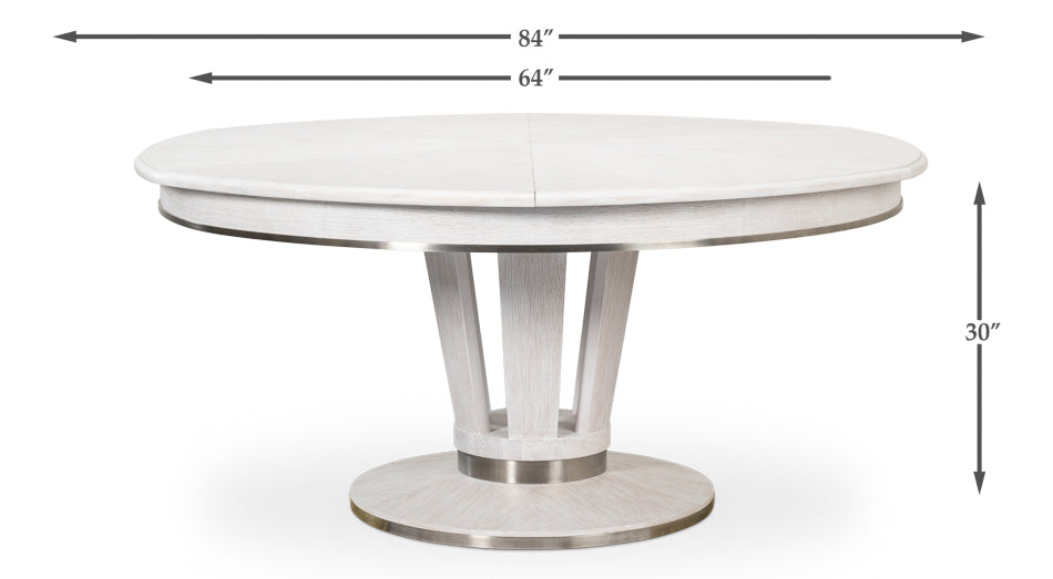 American Home Furniture | Sarreid - Soho Jupe Dining Table - Whitewash White 