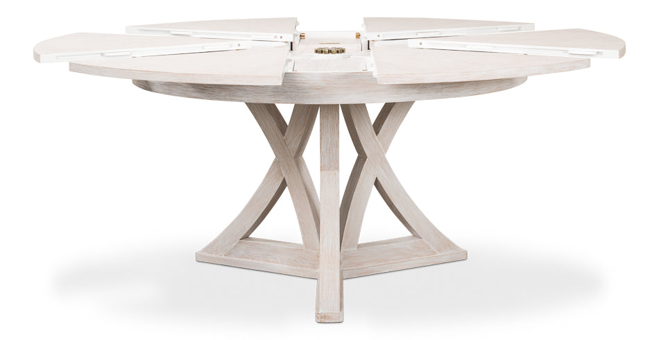 American Home Furniture | Sarreid - Casual Jupe Dining Tbl Whitewash Wht Med