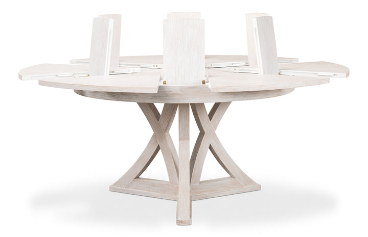 American Home Furniture | Sarreid - Casual Jupe Dining Tbl Whitewash Wht Med