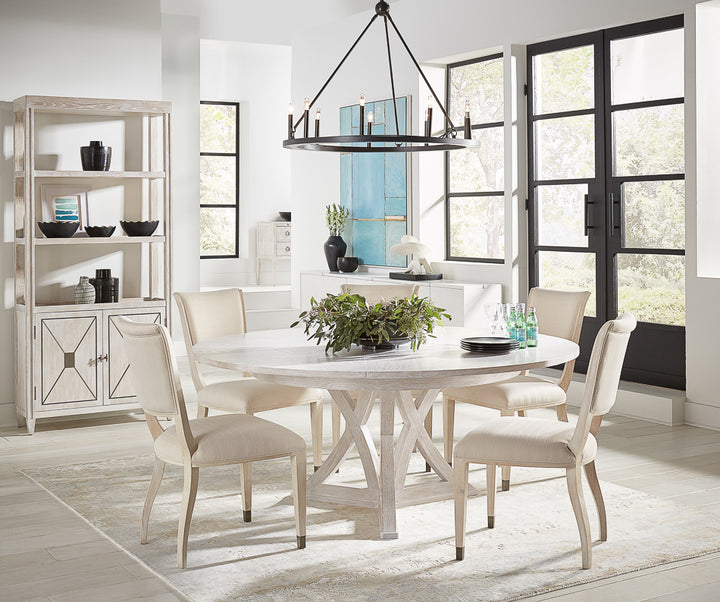 American Home Furniture | Sarreid - Giselle Jupe Dining Tbl Lg Whitewash Wht