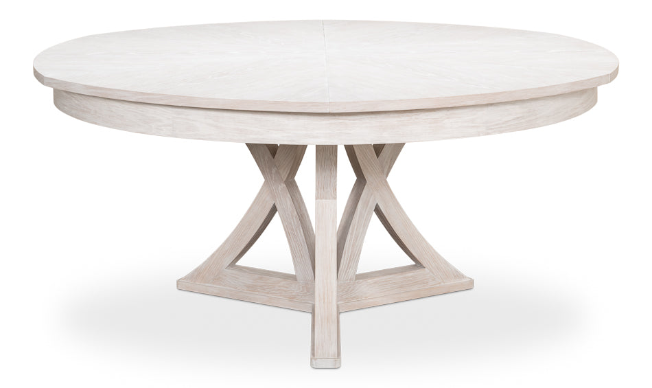 American Home Furniture | Sarreid - Casual Jupe Dining Table Whtwash Wht Lg 