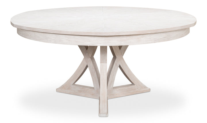 American Home Furniture | Sarreid - Casual Jupe Dining Table Whtwash Wht Lg 