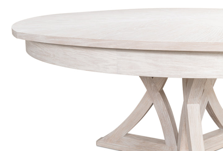 American Home Furniture | Sarreid - Casual Jupe Dining Table Whtwash Wht Lg 