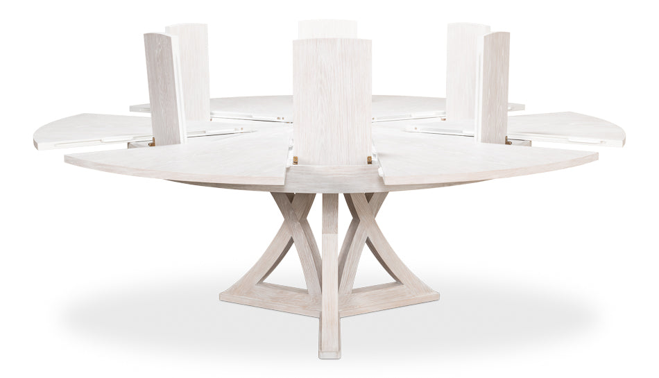 American Home Furniture | Sarreid - Casual Jupe Dining Table Whtwash Wht Lg 