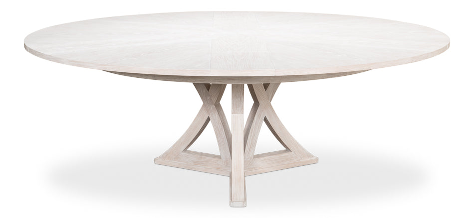 American Home Furniture | Sarreid - Casual Jupe Dining Table Whtwash Wht Lg 