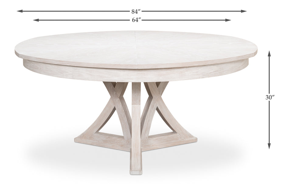 American Home Furniture | Sarreid - Casual Jupe Dining Table Whtwash Wht Lg 