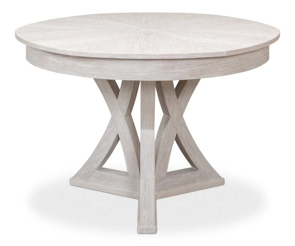 American Home Furniture | Sarreid - Casual Jupe Dining Table Whtwash Wht Sm 