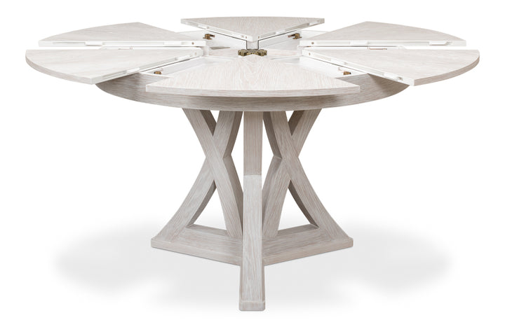 American Home Furniture | Sarreid - Casual Jupe Dining Table Whtwash Wht Sm 