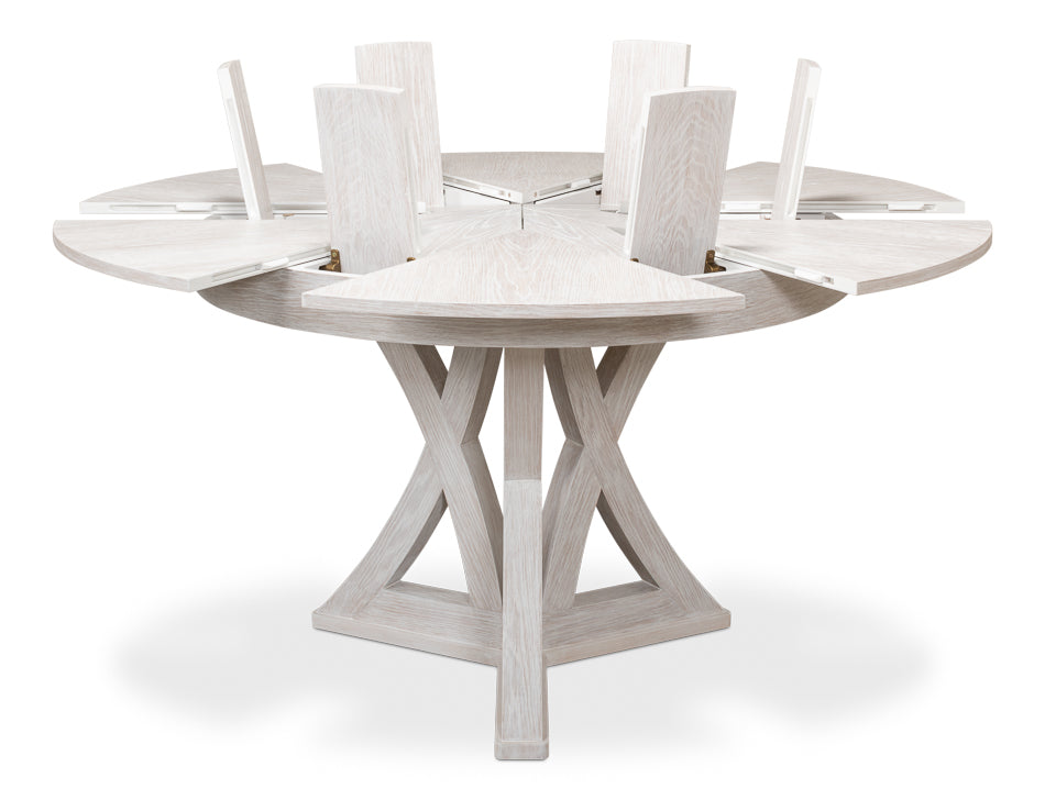 American Home Furniture | Sarreid - Casual Jupe Dining Table Whtwash Wht Sm 