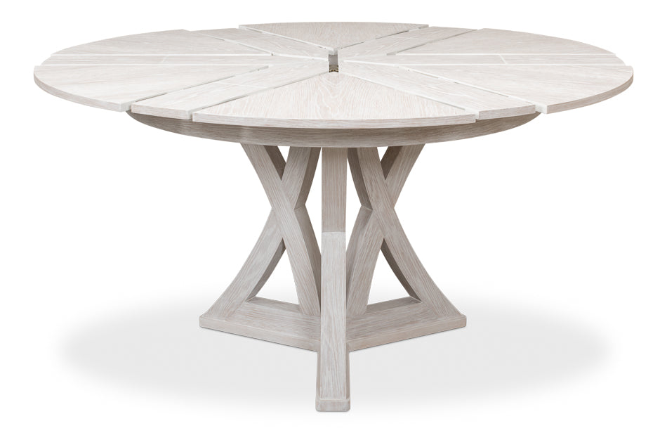 American Home Furniture | Sarreid - Casual Jupe Dining Table Whtwash Wht Sm 