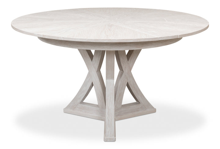 American Home Furniture | Sarreid - Casual Jupe Dining Table Whtwash Wht Sm 