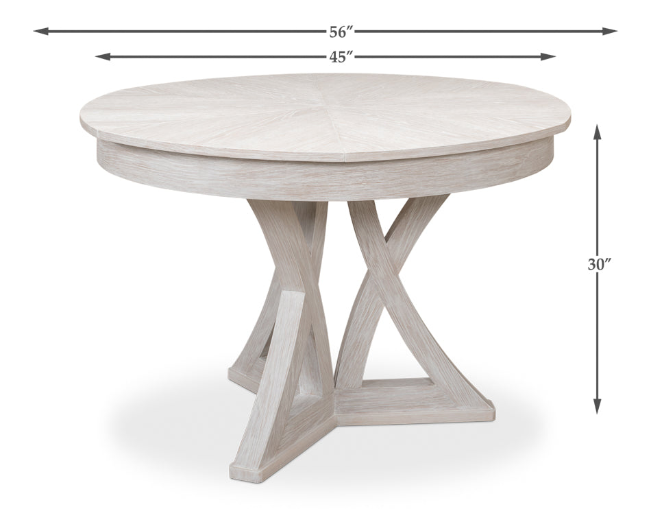 American Home Furniture | Sarreid - Casual Jupe Dining Table Whtwash Wht Sm 