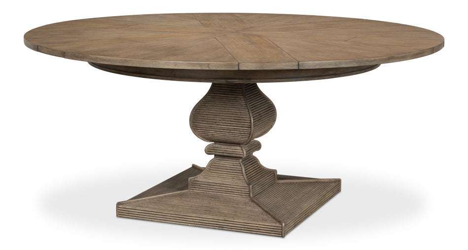 American Home Furniture | Sarreid - Kelso Equestrian Jupe Dining Table - Grey