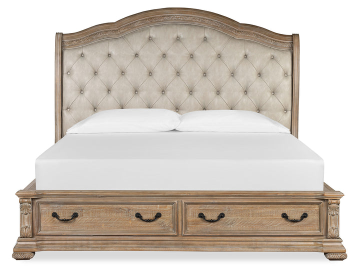 Marisol Fawn California King Upholstered Sleigh Storage Bed - B5132-72A