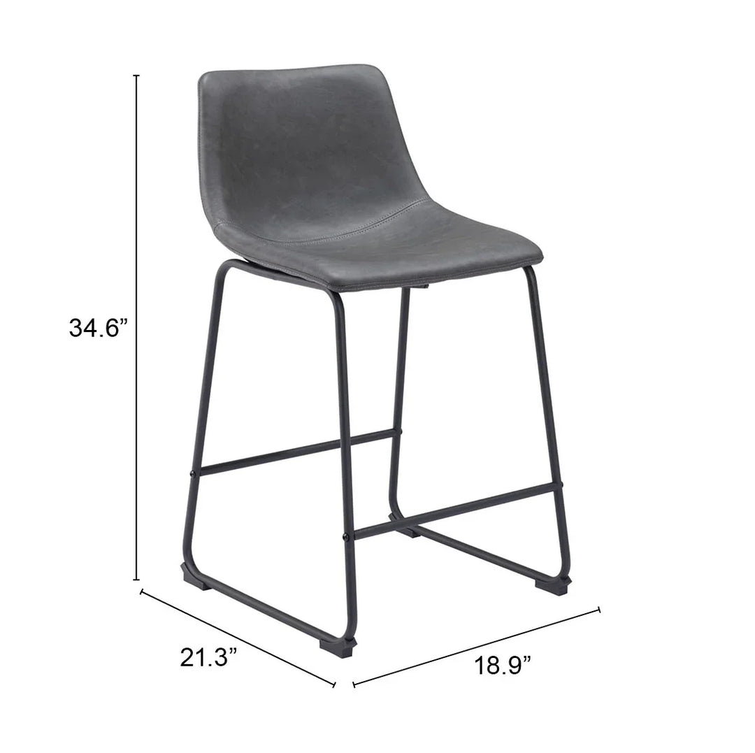Smart Counter Stool (Set of 2) Charcoal - AmericanHomeFurniture