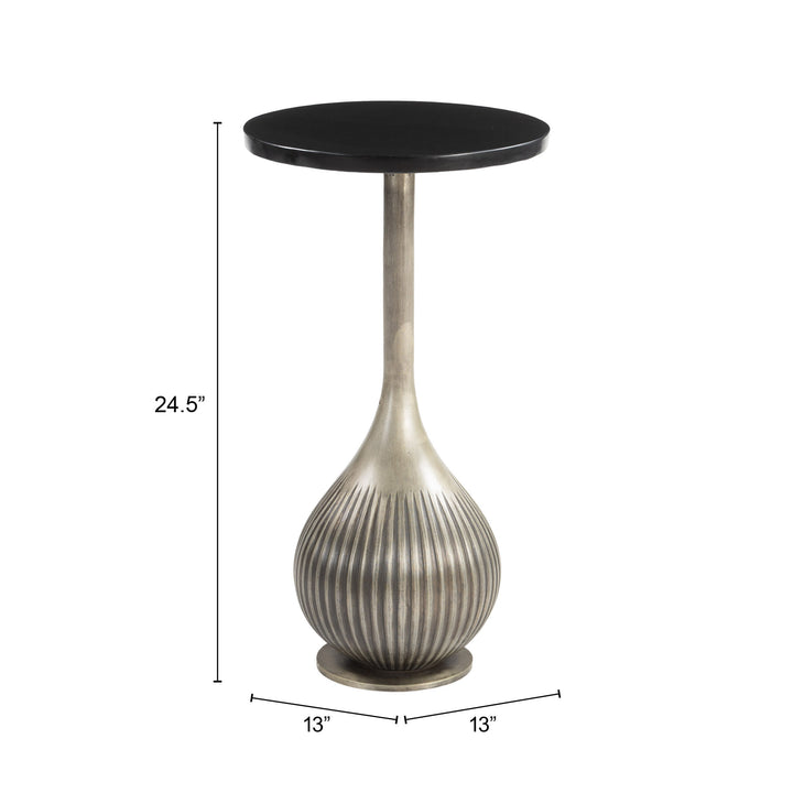 Ionis Accent Table Black & Antique Silver - 110979