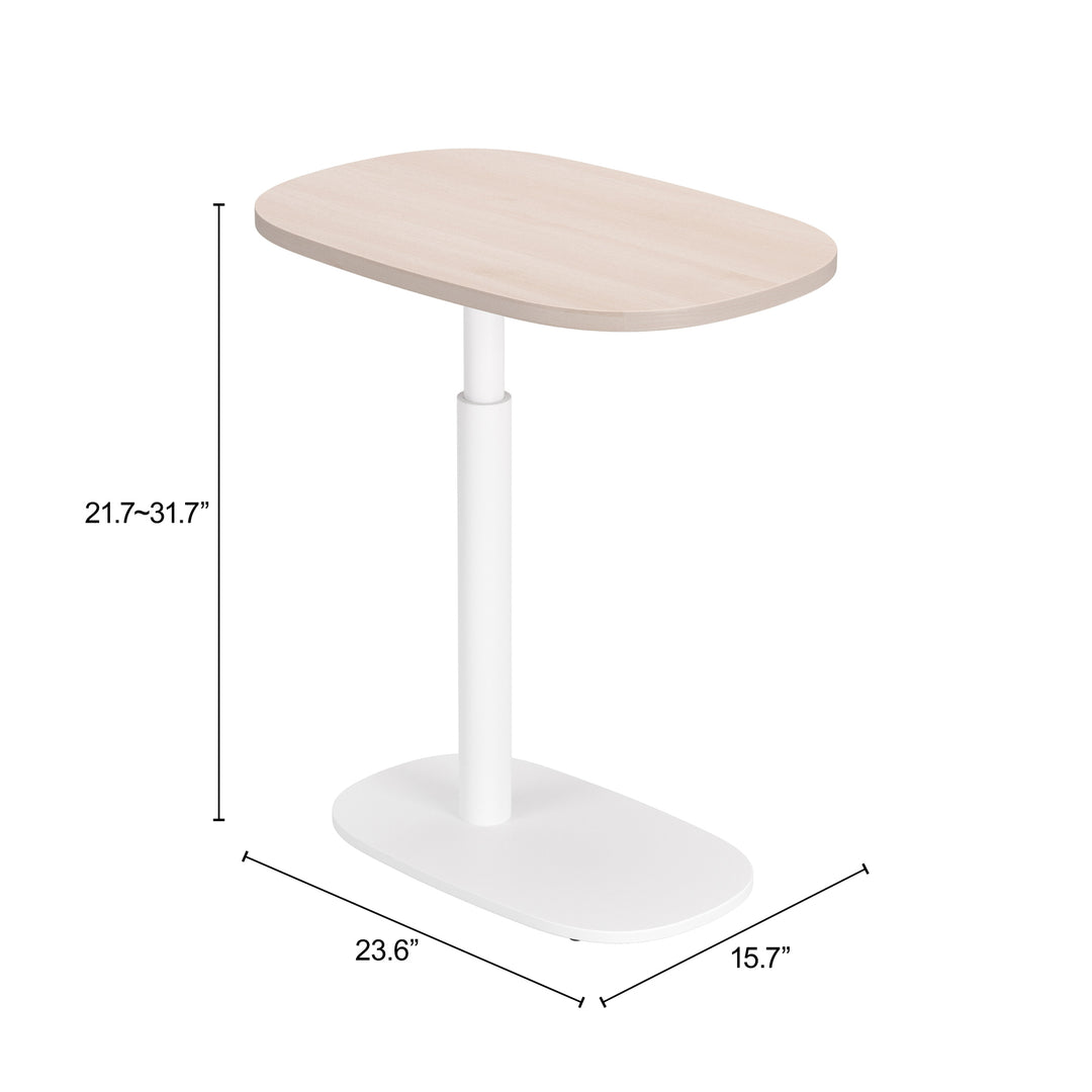 Buddy Adjustable Rotating Side Table Natural & White - 111127