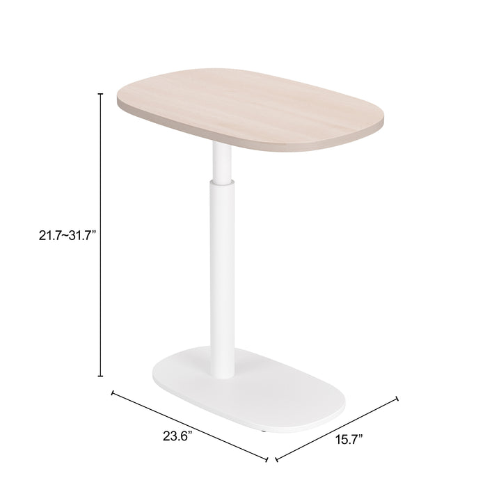 Buddy Adjustable Rotating Side Table Natural & White - 111127