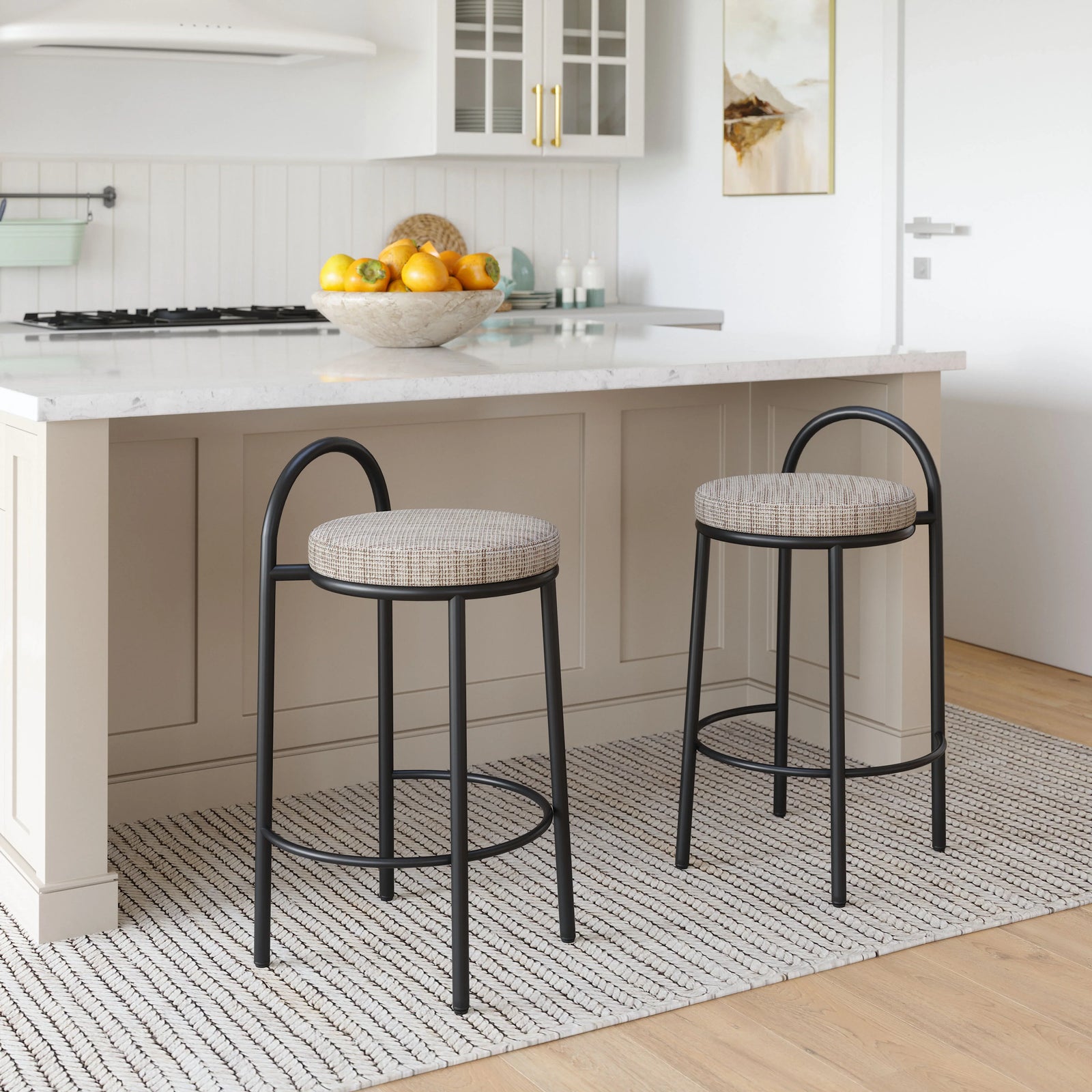 Zuo Sisal Counter Stool (Set of 2) Beige Tweed BAR STOOLS + COUNTER STOOLS