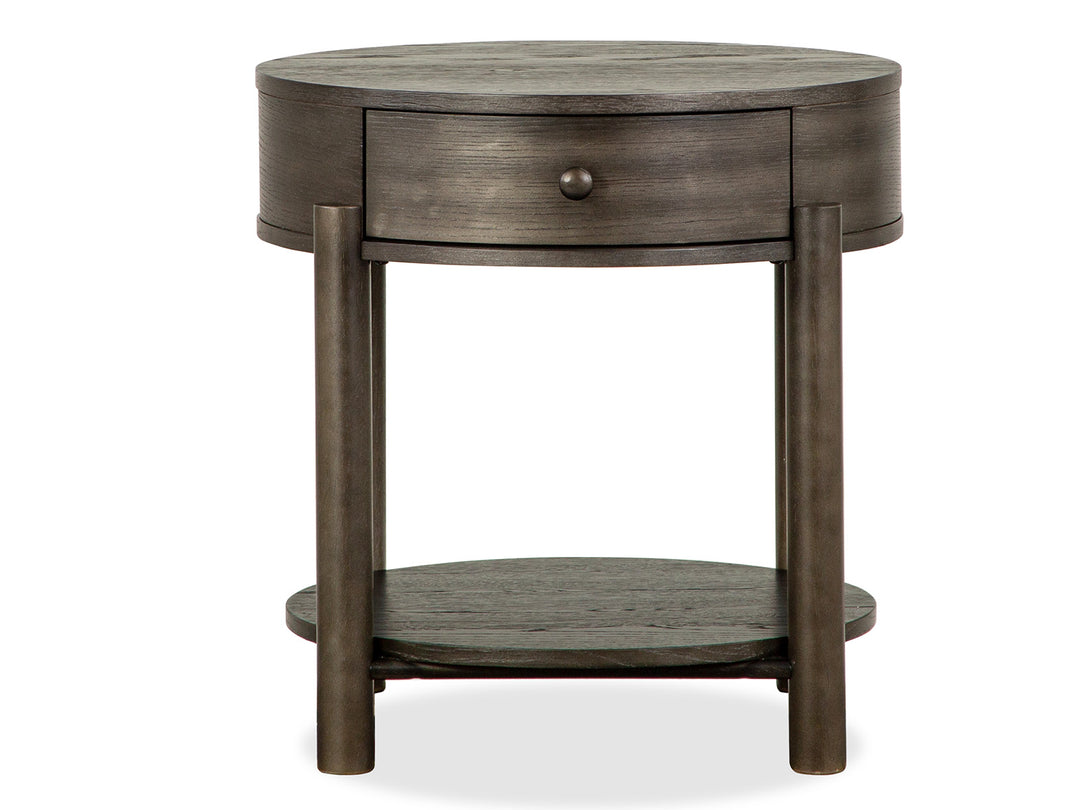 Hadleigh Black Coffee Bean Round End Table - T5711-05
