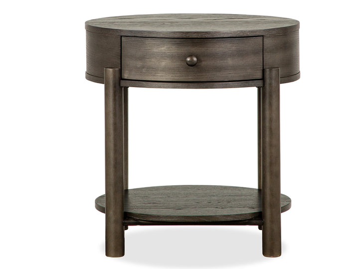 Hadleigh Black Coffee Bean Round End Table - T5711-05