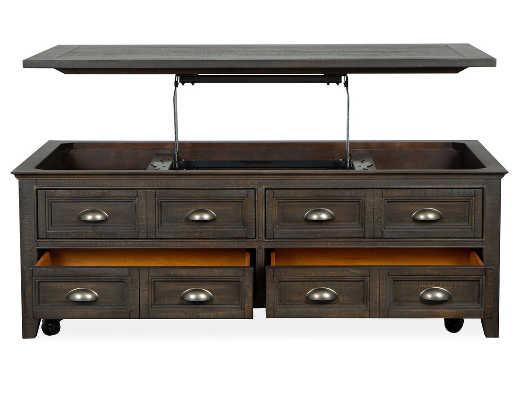 Westley Falls Graphite Lift Top Storage Cocktail Table With Casters - T4399-50