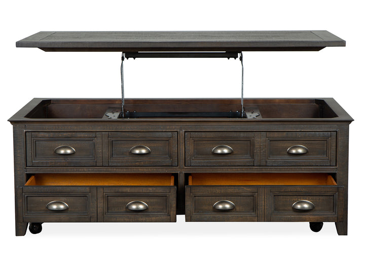 Westley Falls Graphite Lift Top Storage Cocktail Table With Casters - T4399-50