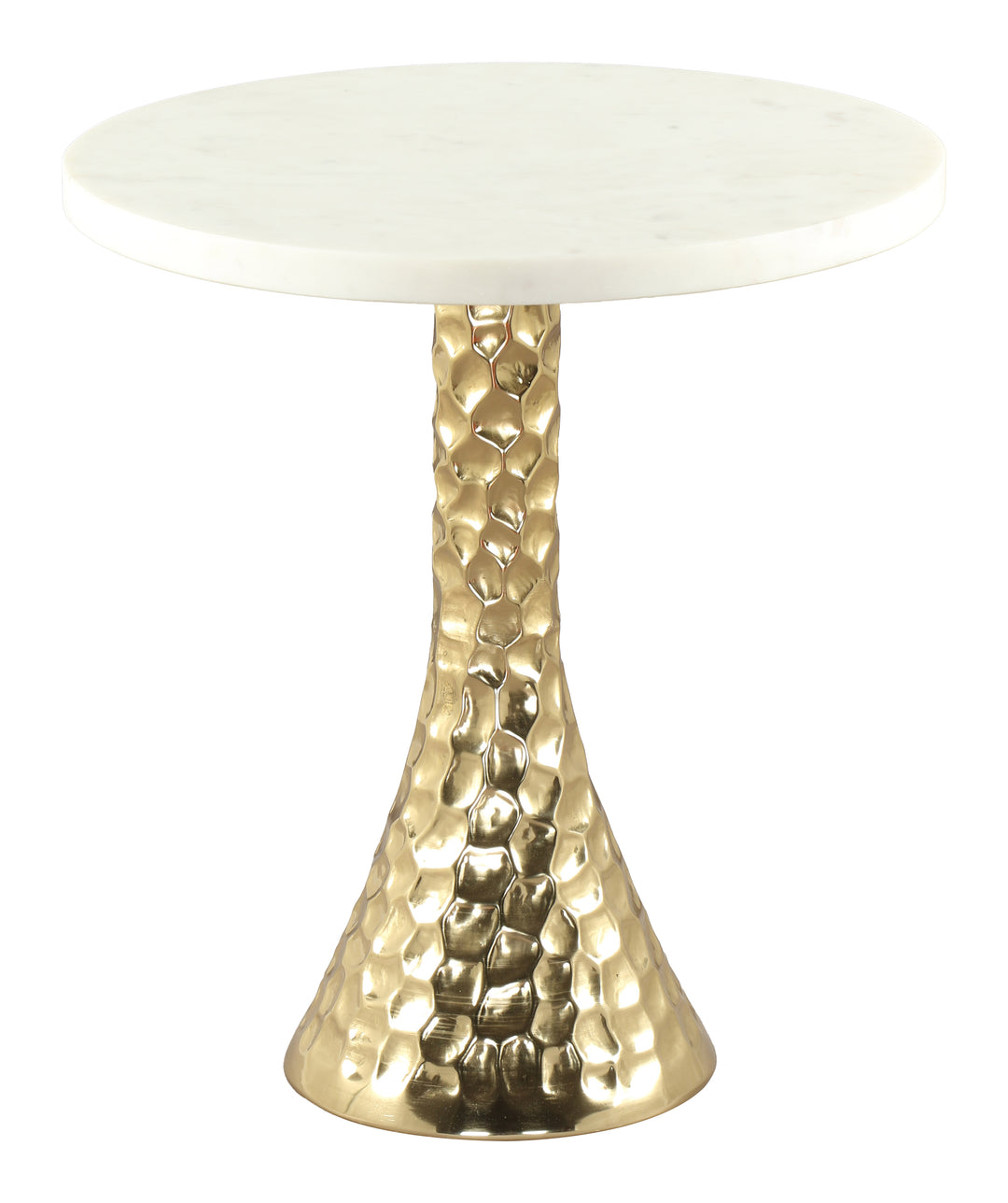 Lira Accent Table White & Gold - 110953