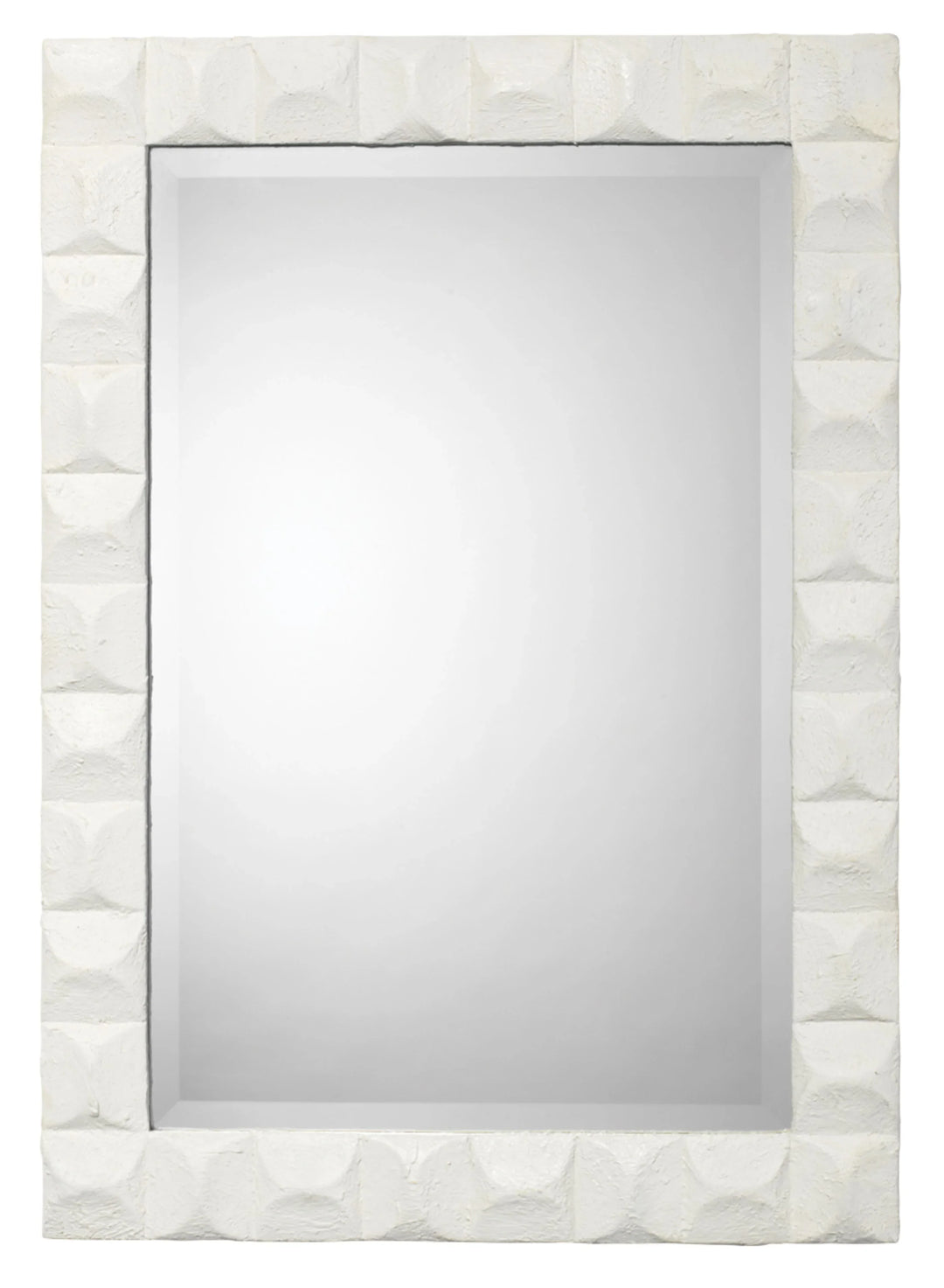 Astor Plaster Wall Rectangle Mirror, White - AmericanHomeFurniture