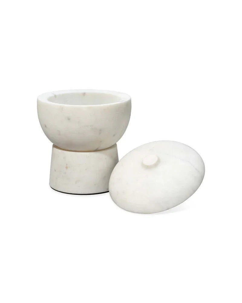 Bennett Marble Medium Storage Bowl w/ Lid - AmericanHomeFurniture