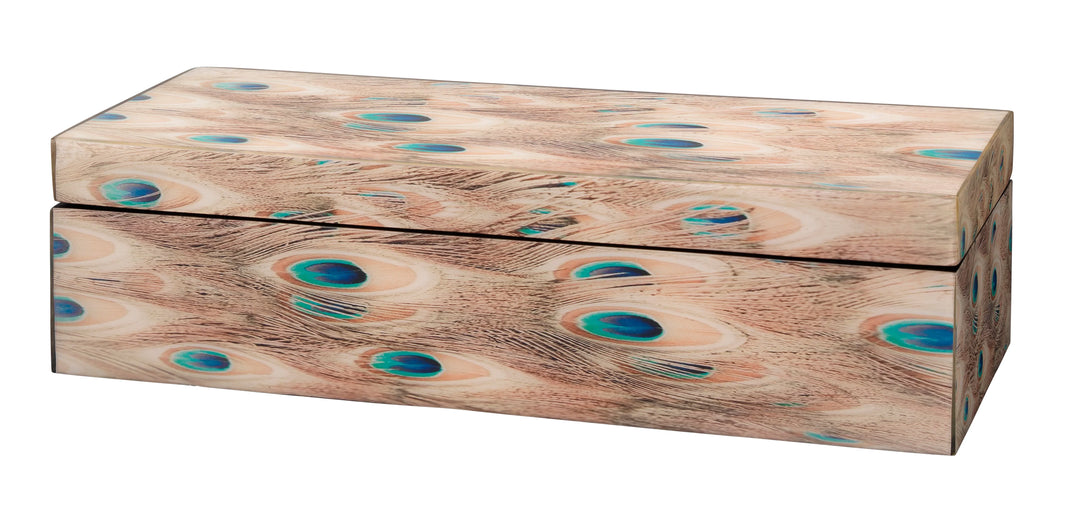 Plume Peacock Decorative Box - AmericanHomeFurniture