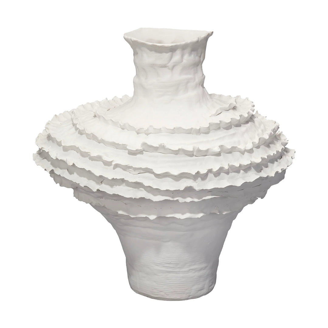 Ruffle Ceramic Decorative Vase - AmericanHomeFurniture