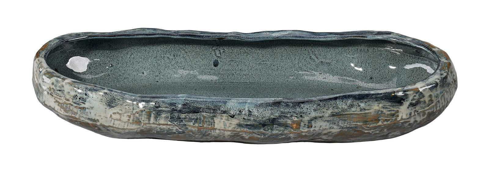 Jamie Young Unearthed Oval Ceramic Decorative Bowl DECORATIVE TRAYS, PLATES, + BOWLS