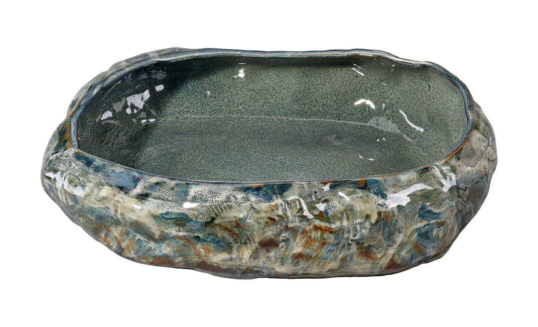 Unearthed Round Ceramic Decorative Bowl - AmericanHomeFurniture