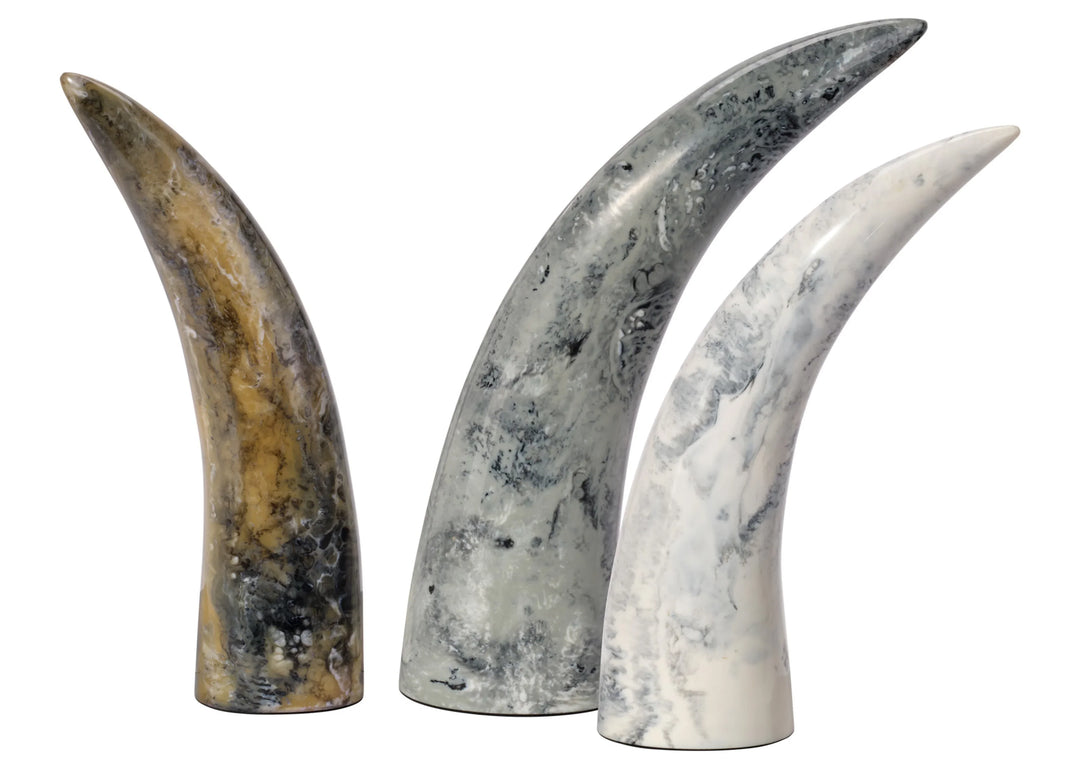 Variegated Horn Decorative Objects, Set of 3 - AmericanHomeFurniture