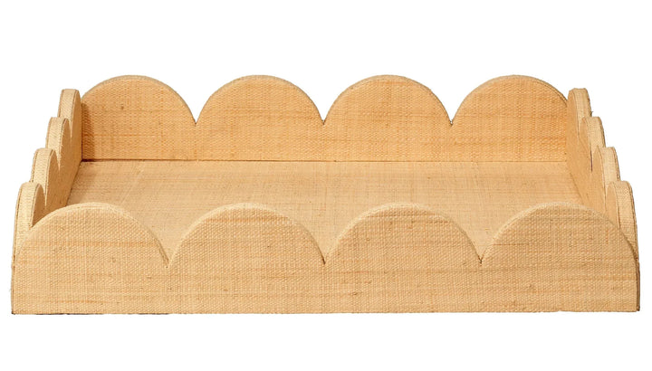 Wonderland Scalloped Decorative Raffia Tray