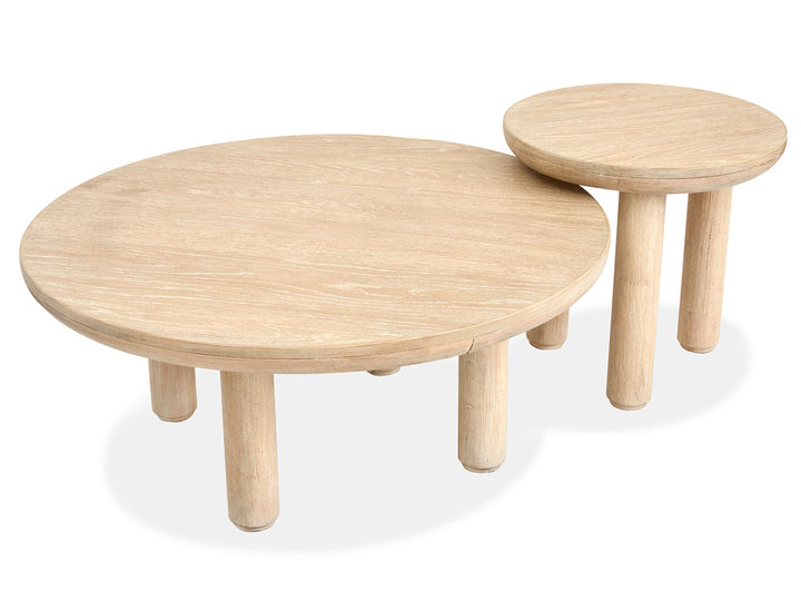 Sunset Cove Sanibel Brown Nesting Cocktail Table With Casters - T5783-52