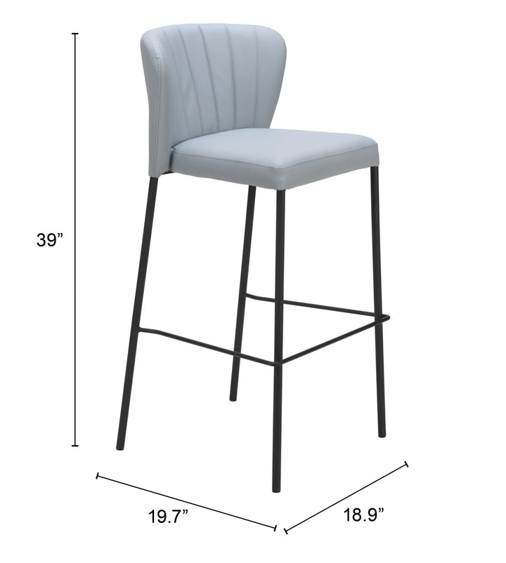 Linz Barstool (Set of 2) Gray - AmericanHomeFurniture