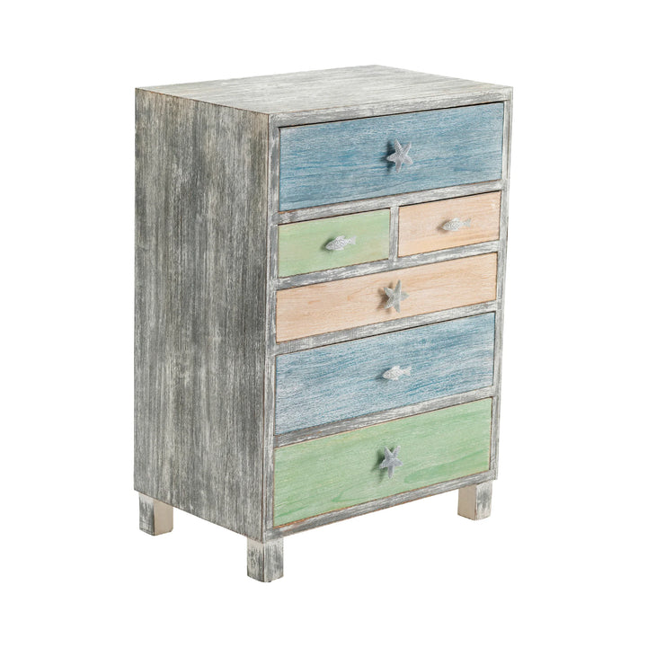 6-Drawer Weathered Accent Chest - AmericanHomeFurniture