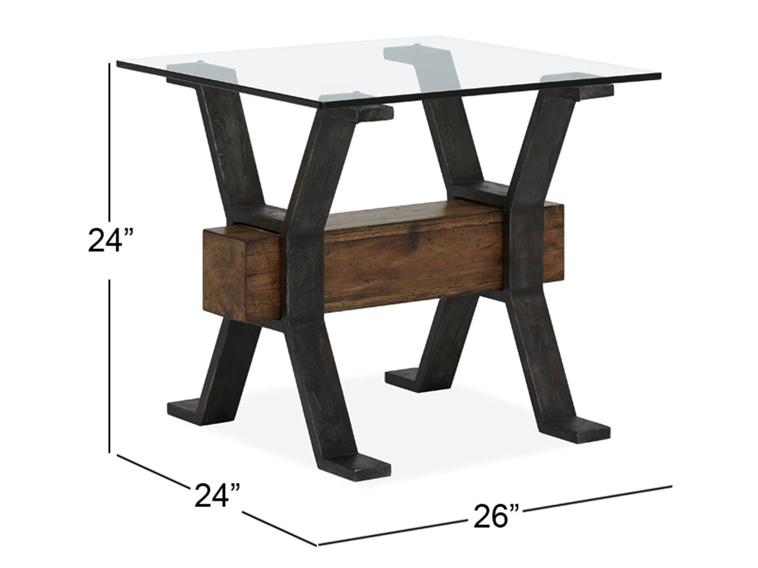 Sawyer Toasted Nutmeg And Smoked Iron Rectangular End Table - T4570-03