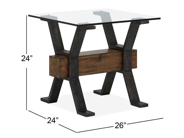 Sawyer Toasted Nutmeg And Smoked Iron Rectangular End Table - T4570-03