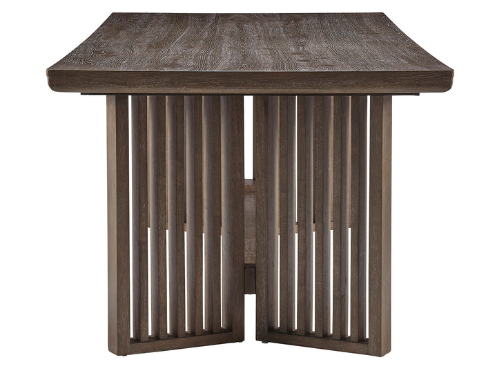 Kavanaugh Weathered Kona Brown Trestle Dining Table - D5612-21