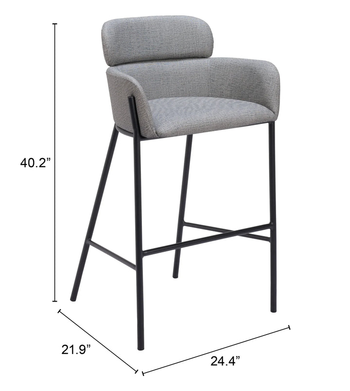 Bremor Barstool Slate Gray - AmericanHomeFurniture