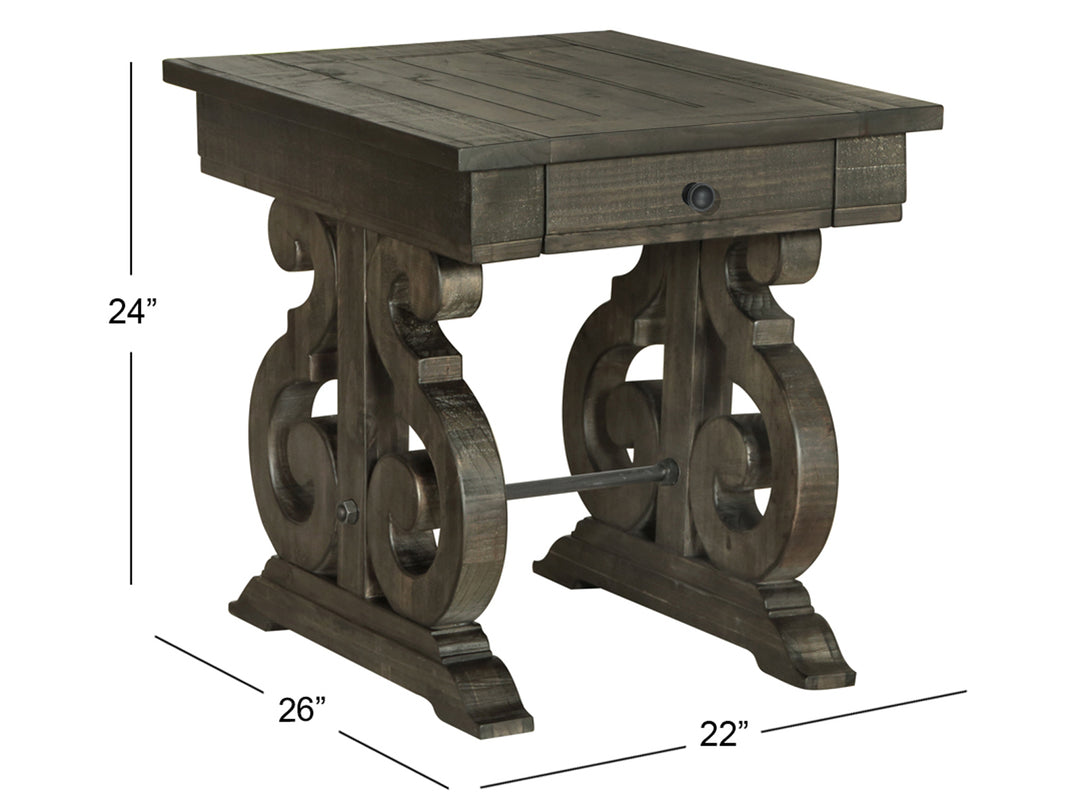 Bellamy Peppercorn Rectangular End Table - T2491-03