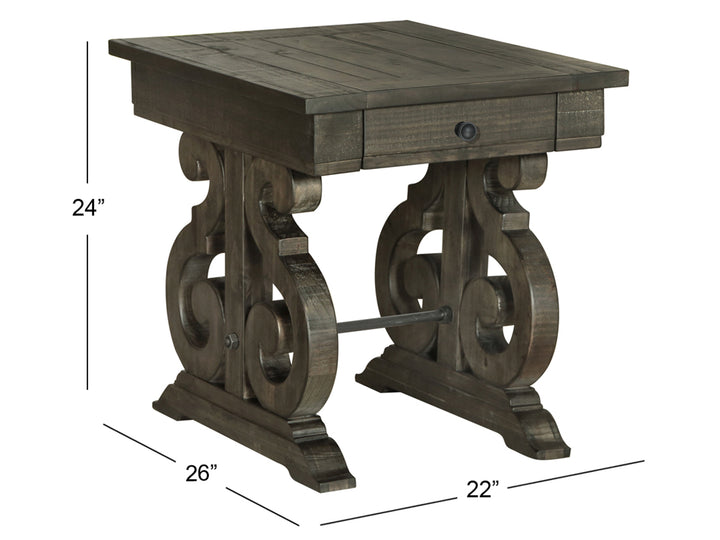 Bellamy Peppercorn Rectangular End Table - T2491-03