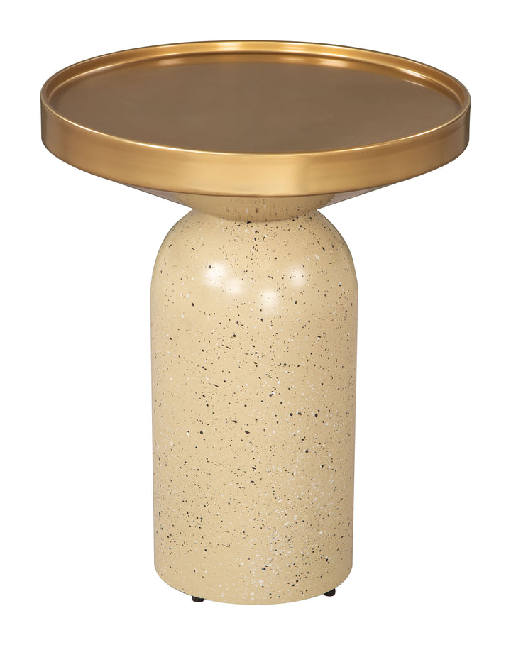 Cendre Side Table Gold & Beige - 110145