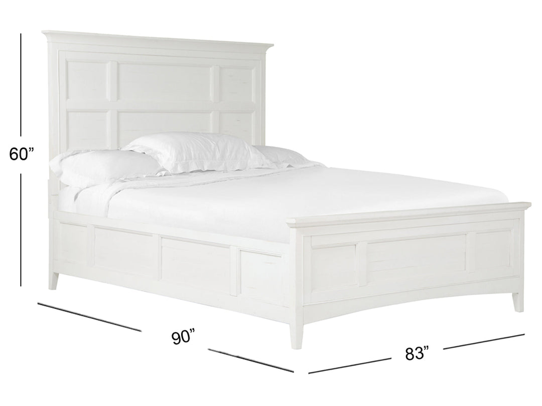 Heron Cove Chalk White And Dovetail Grey Panel Bed