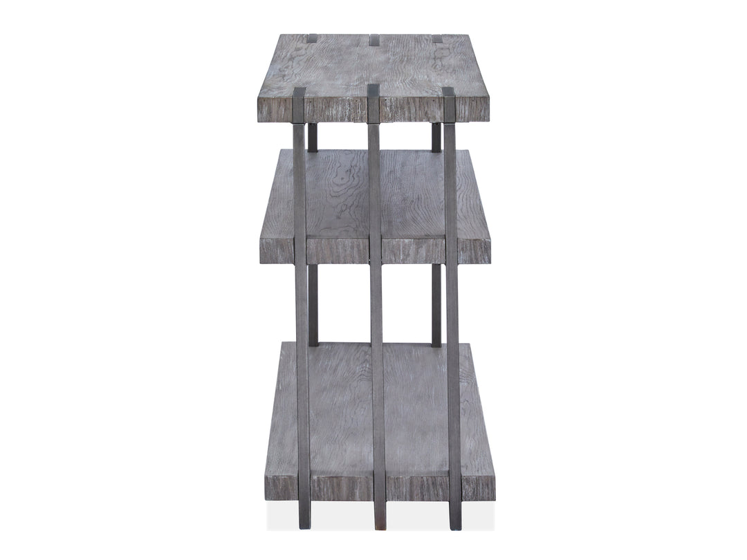 Eldridge Weathered Gravel And Satin Bronze Rectangular Sofa Table - T4917-73
